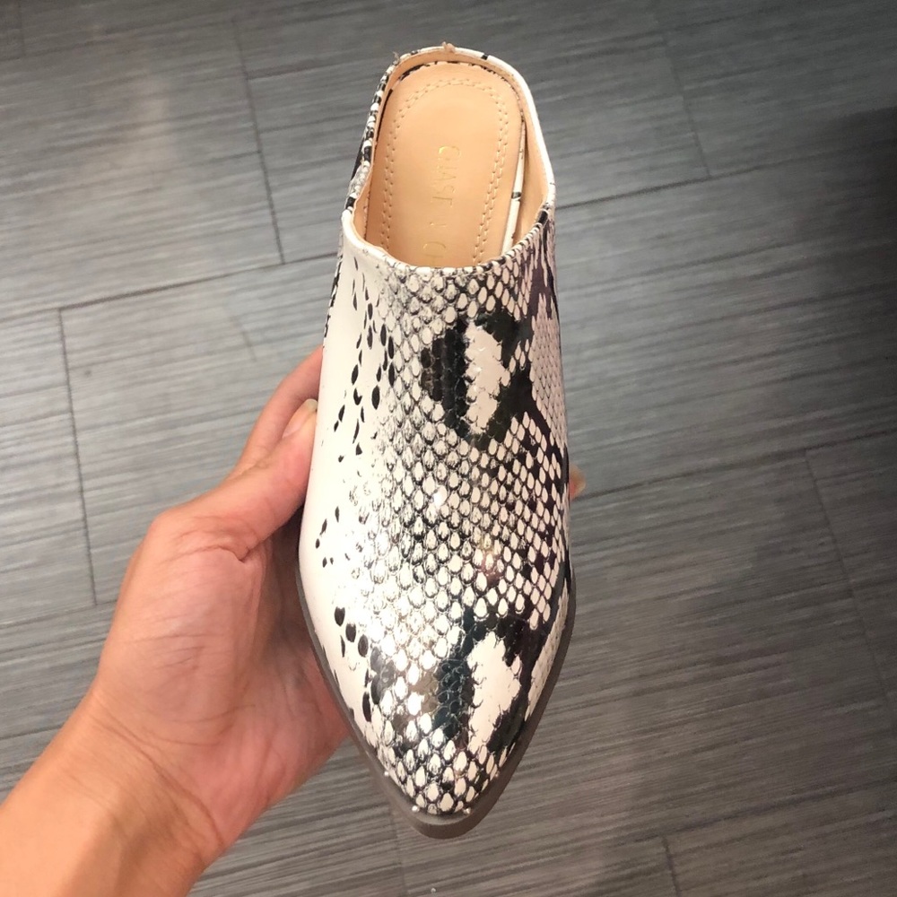 NWT - Snake Black/White Mule Booties - Firm Price - Picture 4 of 5